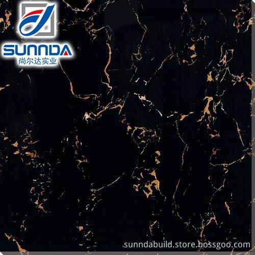 SUNNDA polished porcelain black tile marble look